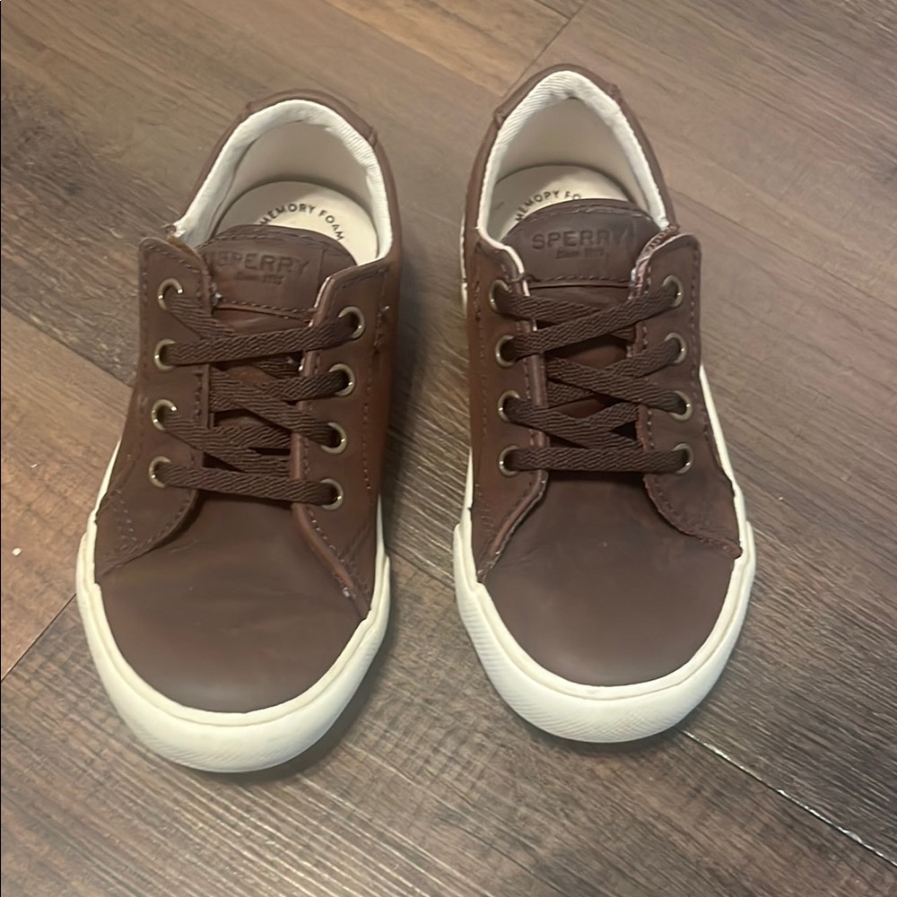 Sperry Boys' Striper 2 Jr Sneaker, Brown 9.5